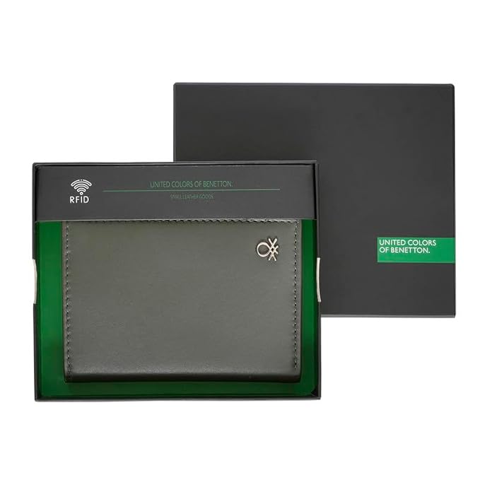 United Colors oF Benetton Lotario Men Bifold Wallet - Olive