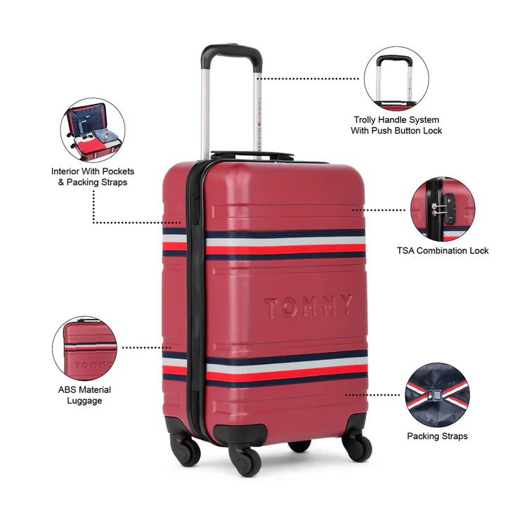 Tommy Hilfiger Thames Plus Unisex ABS Hard Luggage Wine