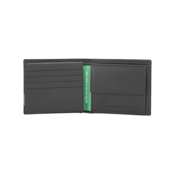 United Colors oF Benetton Kade Leather Multicard Coin Wallet for Men - Black