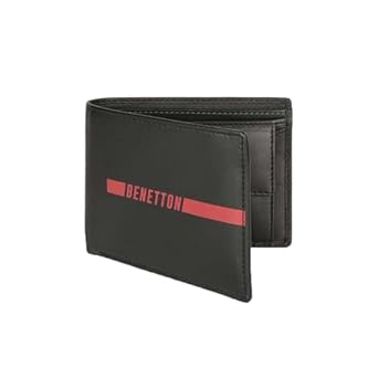 United Colors OF Benetton Cloyd Leather Global Coin Wallet for Men - Black,