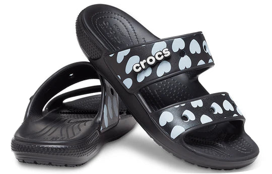 Crocs Heart Print Sandal Black/White