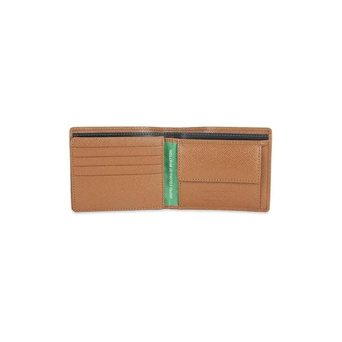 United Colors oF Benetton Novara Leather Multicard Coin Wallet for Men - Tan