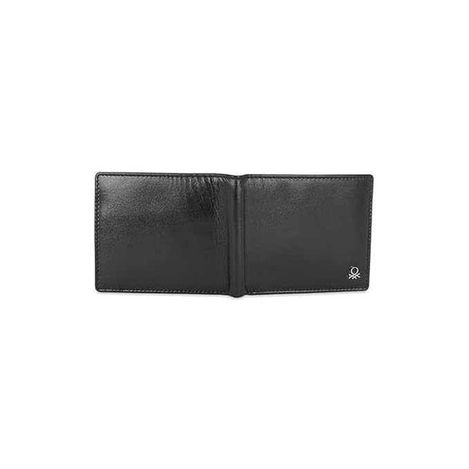 United Colors OF Benetton Brenon Leather Global Coin Wallet for Men - Black