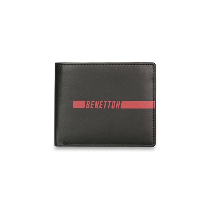 United Colors OF Benetton Cloyd Leather Global Coin Wallet for Men - Black,