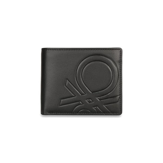 United Colors oF Benetton Anzio Leather Multicard Coin Wallet for Men-Black