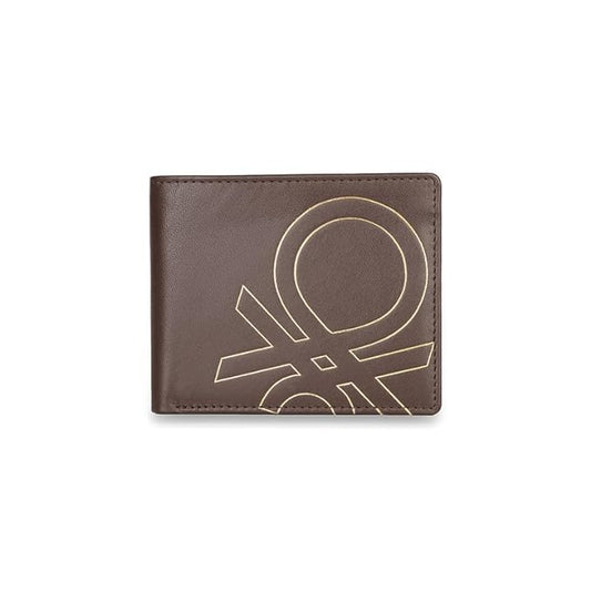 United Colors OF Benetton Sinclair Leather Global Coin Wallet for Men - Brown