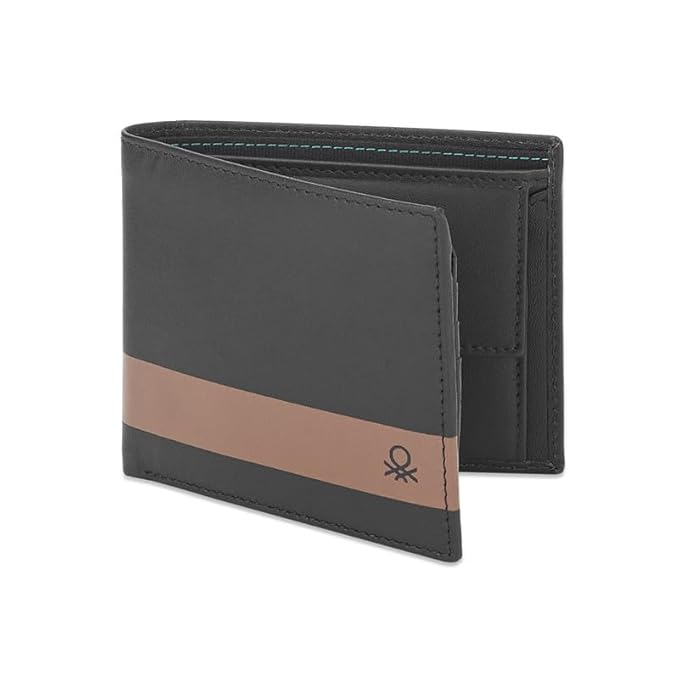 United Colors oF Benetton Kade Leather Multicard Coin Wallet for Men - Black