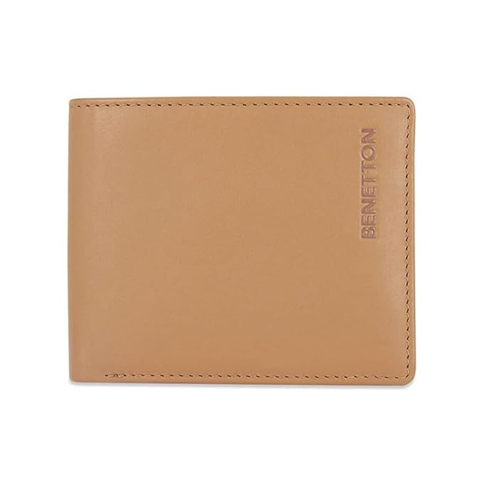 United Colors OF Benetton Justino Leather Global Coin Wallet for Men - Tan