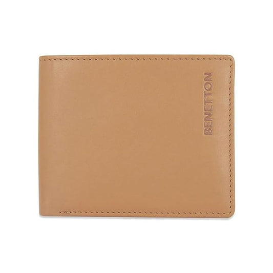 United Colors OF Benetton Justino Leather Global Coin Wallet for Men - Tan