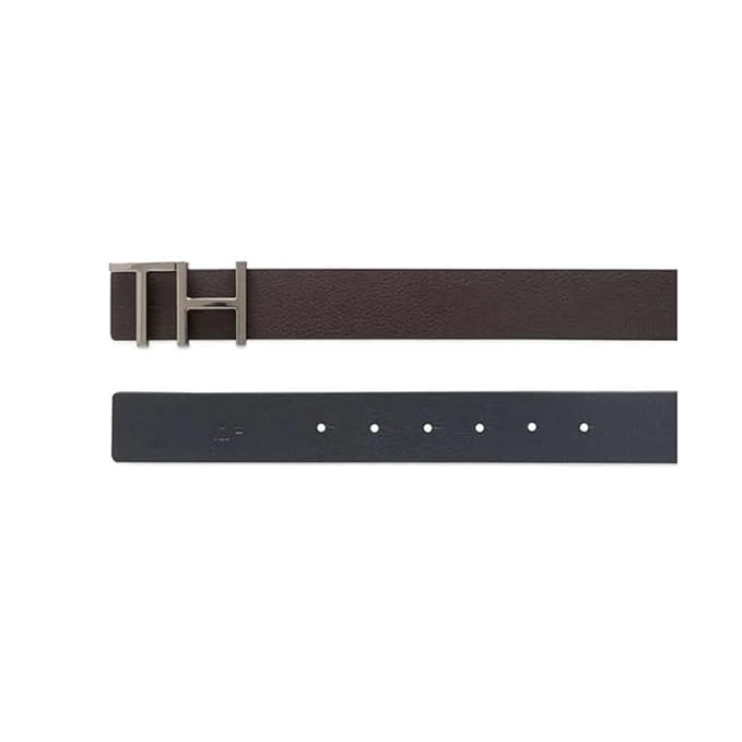 Tommy Hilfiger Cusack Leather Reversible Belt For Men Brown+Navy