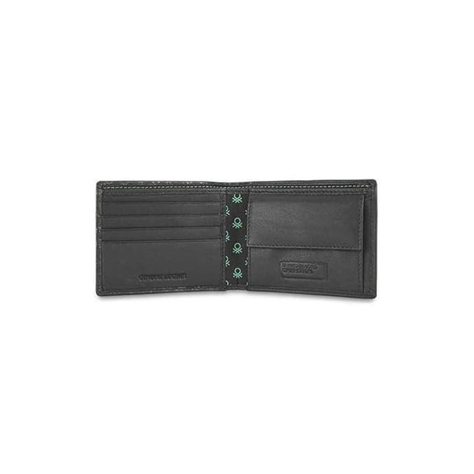 United Colors OF Benetton Nolen Leather Global Coin Wallet for Men - Black,