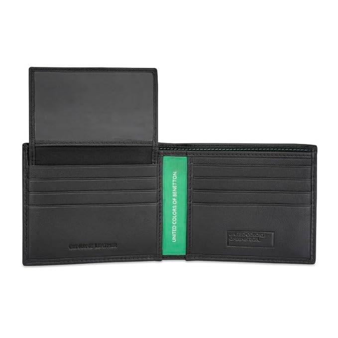 United Colors OF Benetton Genaro Men Passcase Wallet - Black