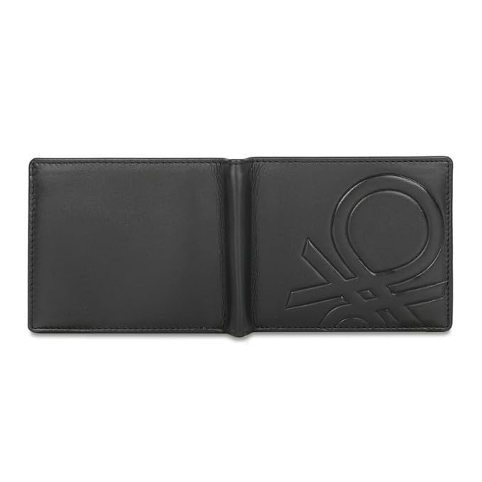 United Colors oF Benetton Anzio Leather Multicard Coin Wallet for Men-Black