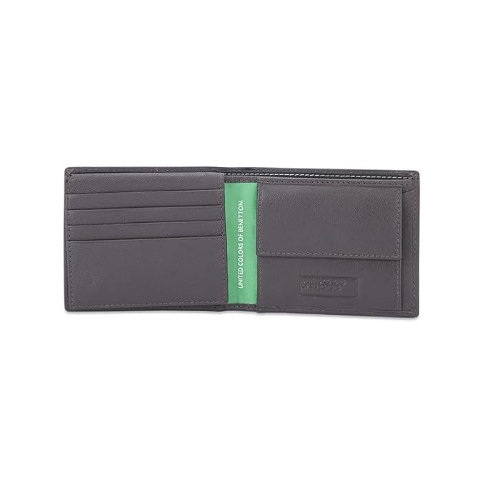 United Colors oF Benetton Eagen Leather Multicard Coin Wallet for Men - Brown