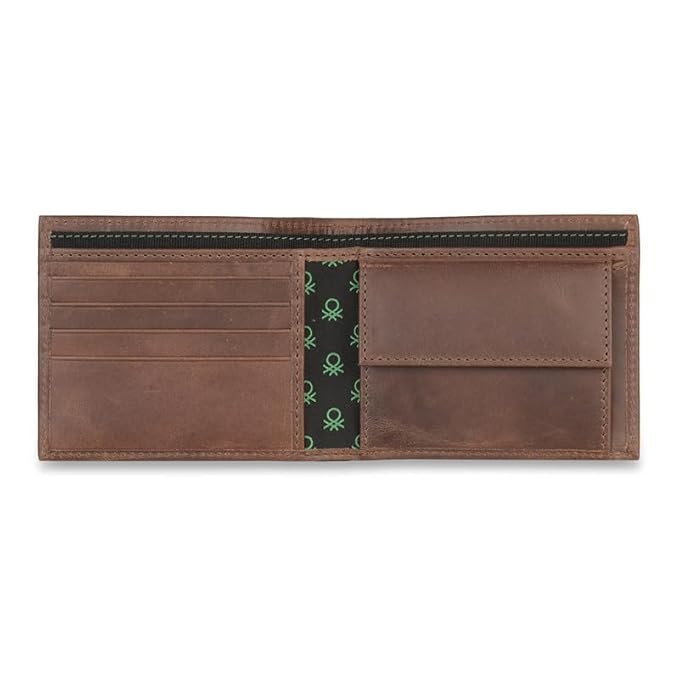 United Colors OF Benetton Osmond Leather Global Coin Wallet for Men - Brown