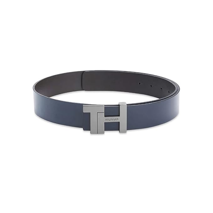 Tommy Hilfiger Cesar Men's Leather Reversible Belt Navy+Brown