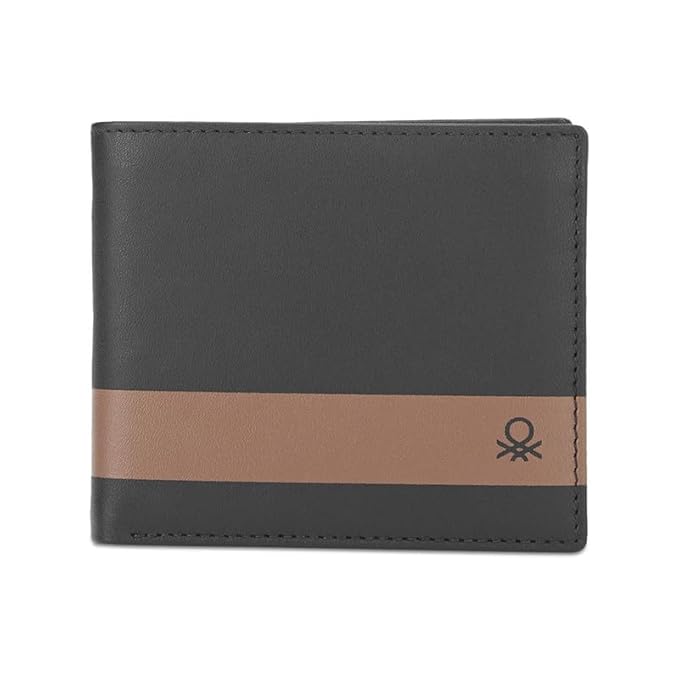 United Colors oF Benetton Kade Leather Multicard Coin Wallet for Men - Black