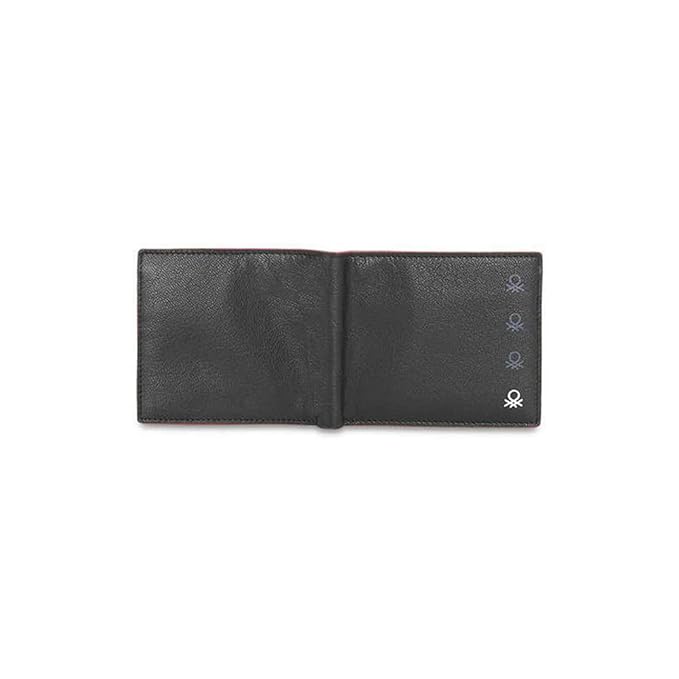 United Colors OF Benetton Caspian Leather Passcase Wallet for Men - Black