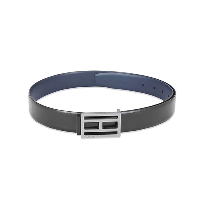 Tommy Hilfiger Greve Men's Reversible Leather Belt Black+Navy