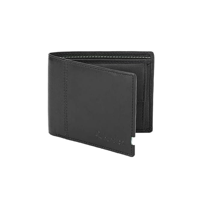 United Colors OF Benetton Mace Leather Global Coin Wallet for Men - Black,