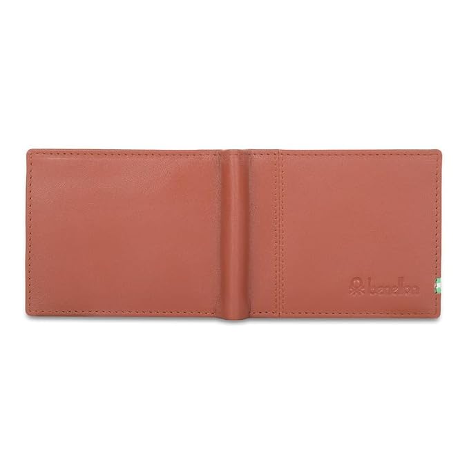 United Colors OF Benetton Mace Leather Global Coin Wallet for Men - Tan