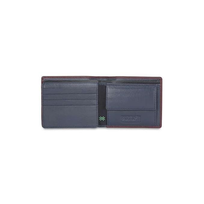 United Colors oF Benetton Roan Leather Multicard Coin Wallet for Men - Wine