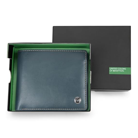 United Colors OF Benetton Bron Leather Global Coin Wallet for Men