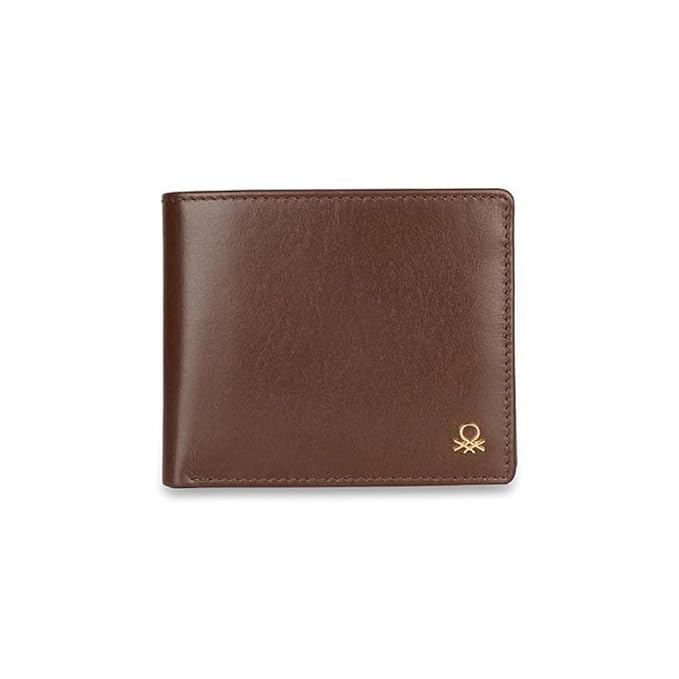 United Colors OF Benetton Brenon Leather Global Coin Wallet for Men - Brown