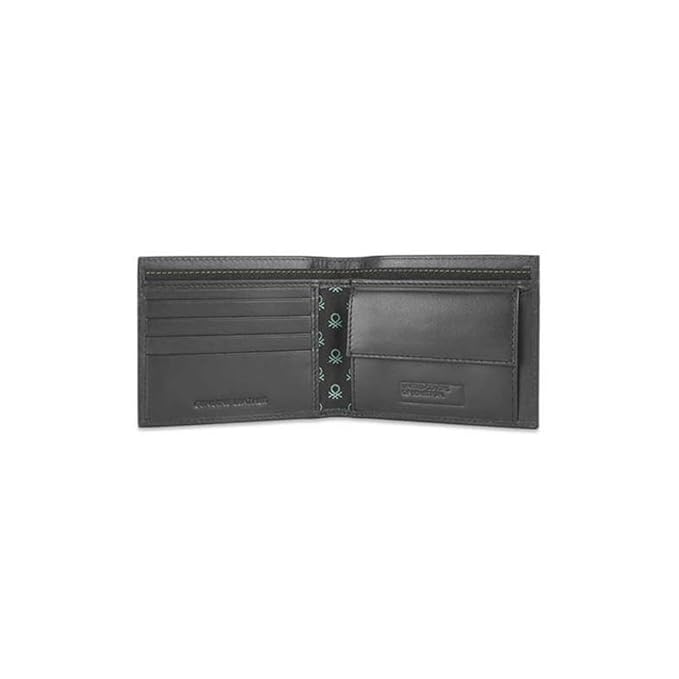 United Colors OF Benetton Valen Leather Global Coin Wallet for Men - Black