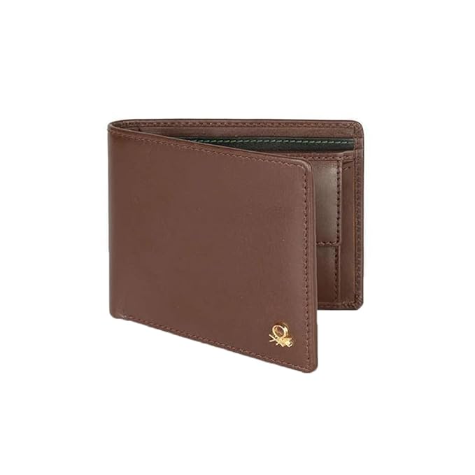 United Colors OF Benetton Brenon Leather Global Coin Wallet for Men - Brown