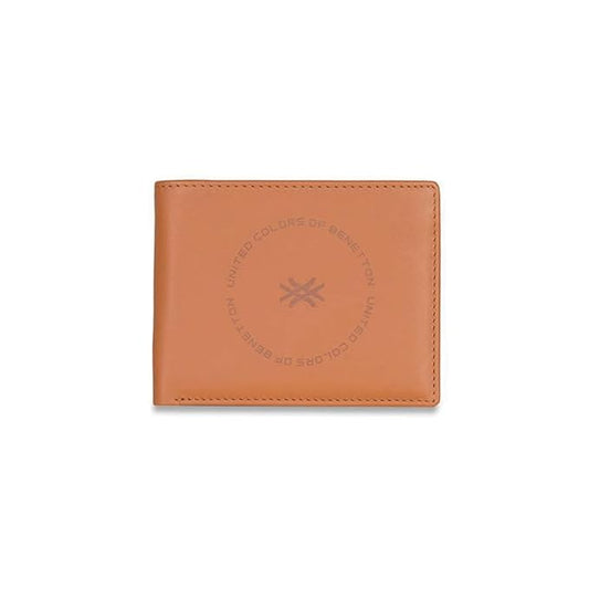 United Colors OF Benetton Cormack Leather Passcase Wallet for Men - Tan