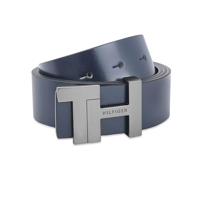 Tommy Hilfiger Cesar Men's Leather Reversible Belt Navy+Brown