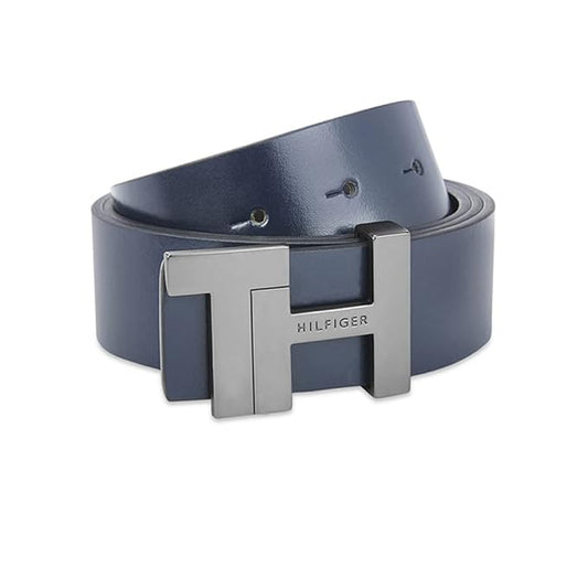 Tommy Hilfiger Cesar Men's Leather Reversible Belt Navy+Brown