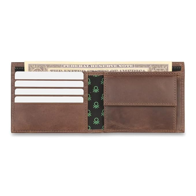 United Colors OF Benetton Osmond Leather Global Coin Wallet for Men - Brown