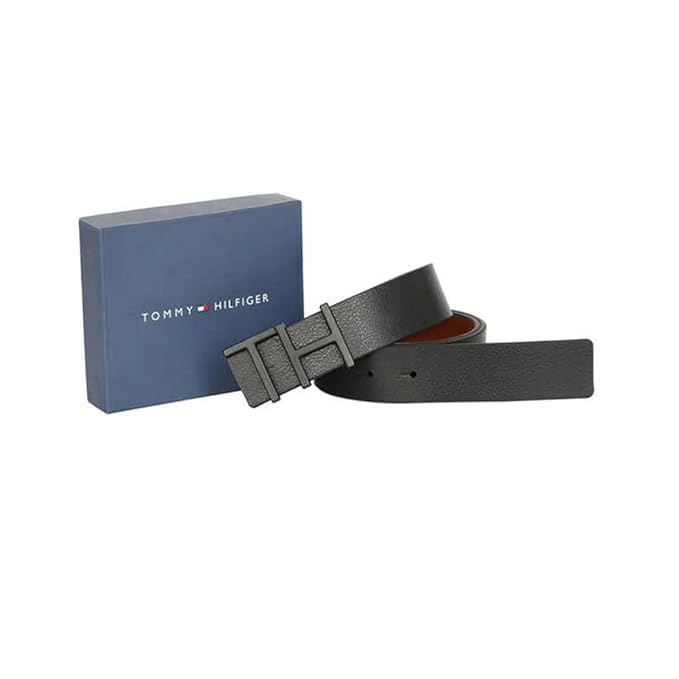 Tommy Hilfiger Cusack Leather Reversible Belt For Men Black+Tan