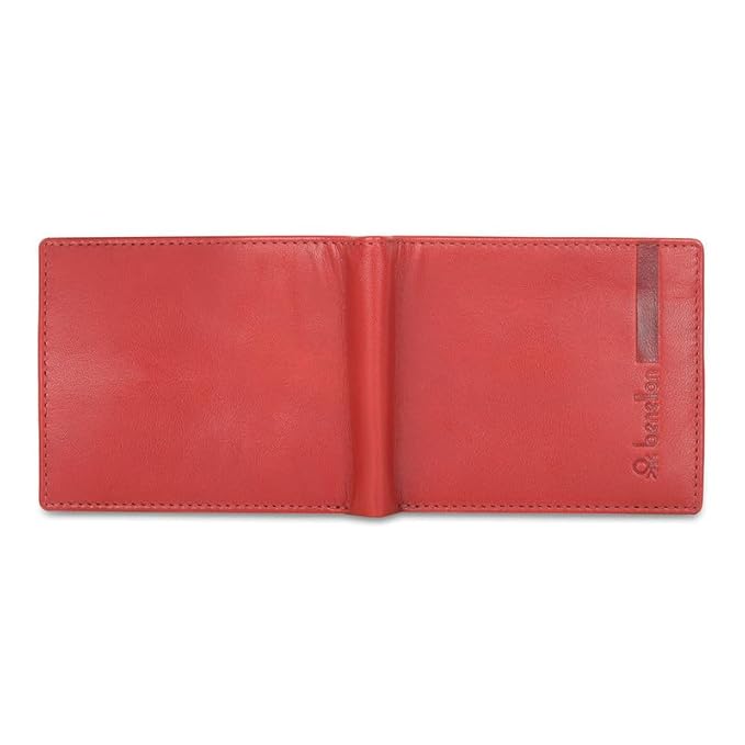 United Colors OF Benetton Reece Leather Global Coin Wallet for Men - Burgundy