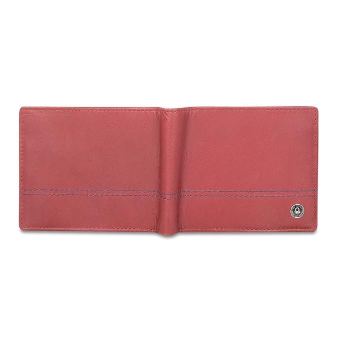 United Colors OF Benetton Roque Leather Multicard Coin Wallet for Men (Wine)