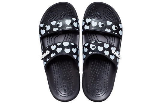 Crocs Heart Print Sandal Black/White