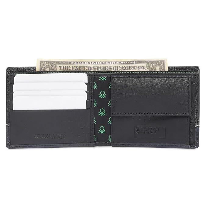 United Colors OF Benetton Men Broward Global Coin Wallet - Black