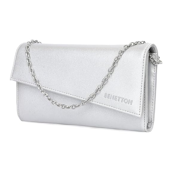 United Colors OF Benetton Elyna Women Wallet - Metallic Silver