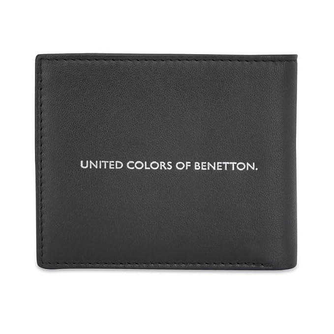 United Colors OF Benetton Genaro Men Passcase Wallet - Black