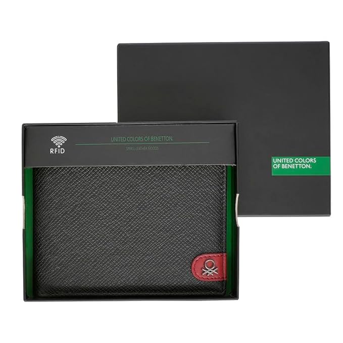 United Colors OF Benetton Adamo Men Passcase Wallet - Black