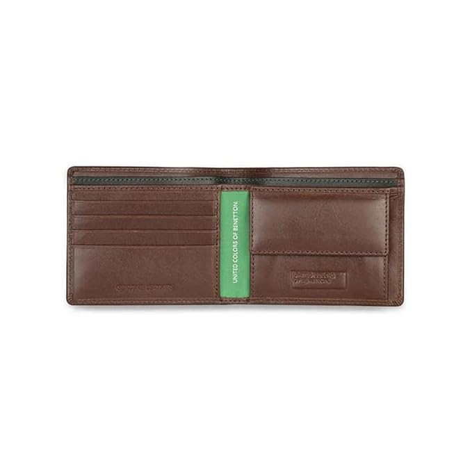 United Colors OF Benetton Brenon Leather Global Coin Wallet for Men - Brown