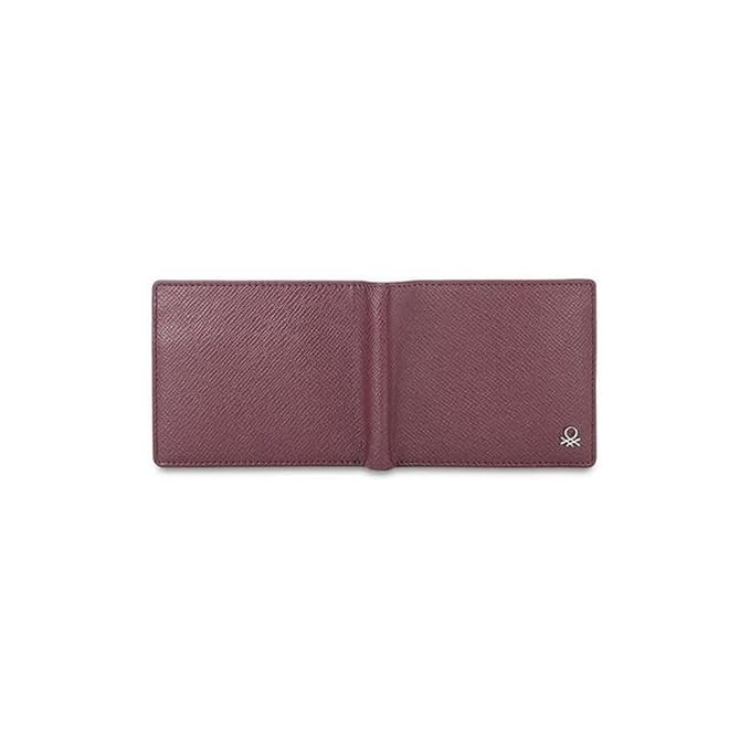 United Colors OF Benetton Novara Leather Global Coin Wallet for Men - Wine