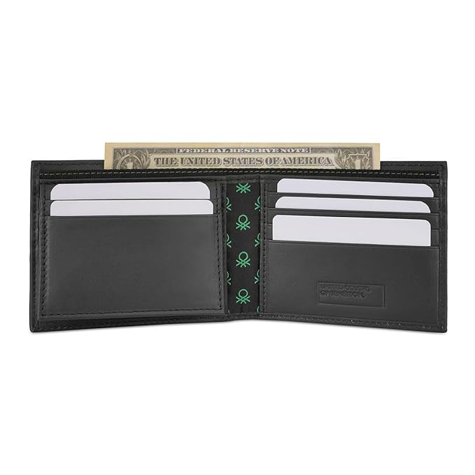 United Colors Of Benetton Ainara Men Passcase Wallet - Black