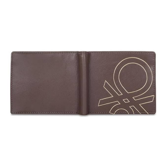 United Colors OF Benetton Sinclair Leather Global Coin Wallet for Men - Brown