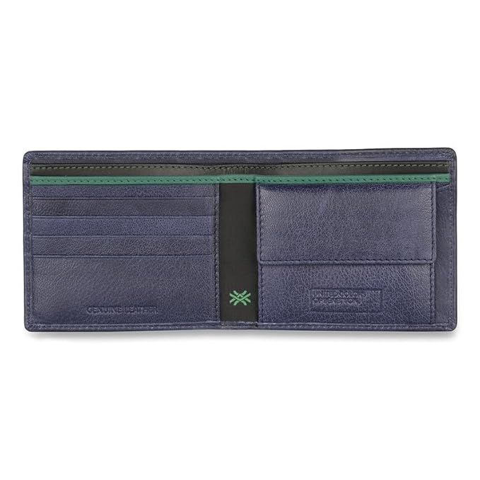 United Colors OF Benetton Camrin Leather Global Coin Wallet for Men - Navy