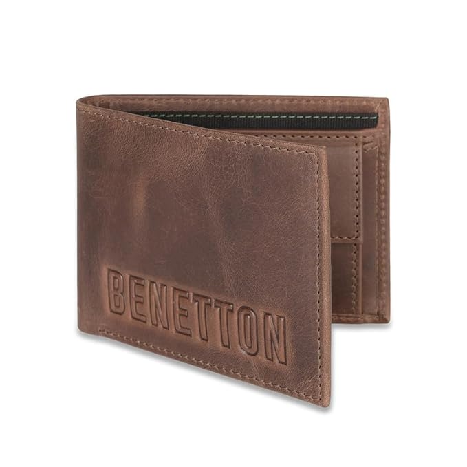 United Colors OF Benetton Osmond Leather Global Coin Wallet for Men - Brown