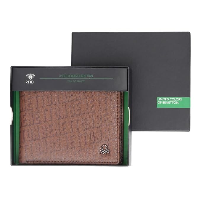 United Colors OF Benetton Men Owens Global Coin Wallet - Tan