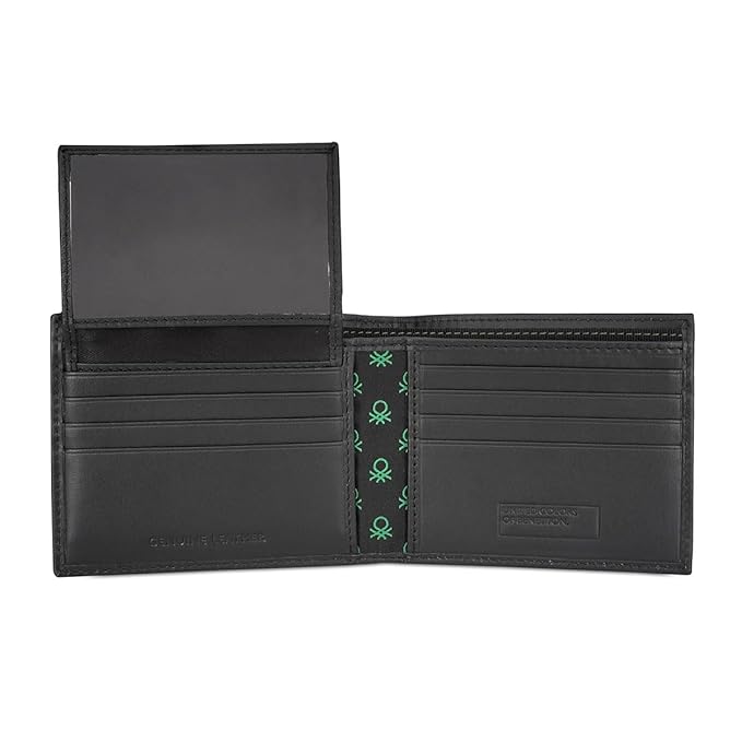 United Colors Of Benetton Ainara Men Passcase Wallet - Black